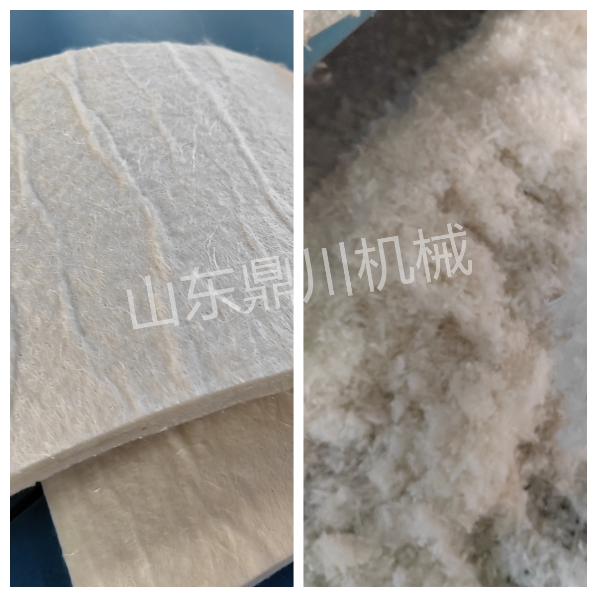 白色岩棉板粉碎效果