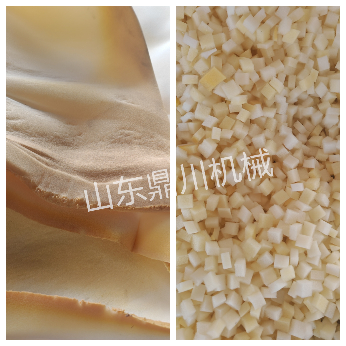 顶棚海绵切碎效果