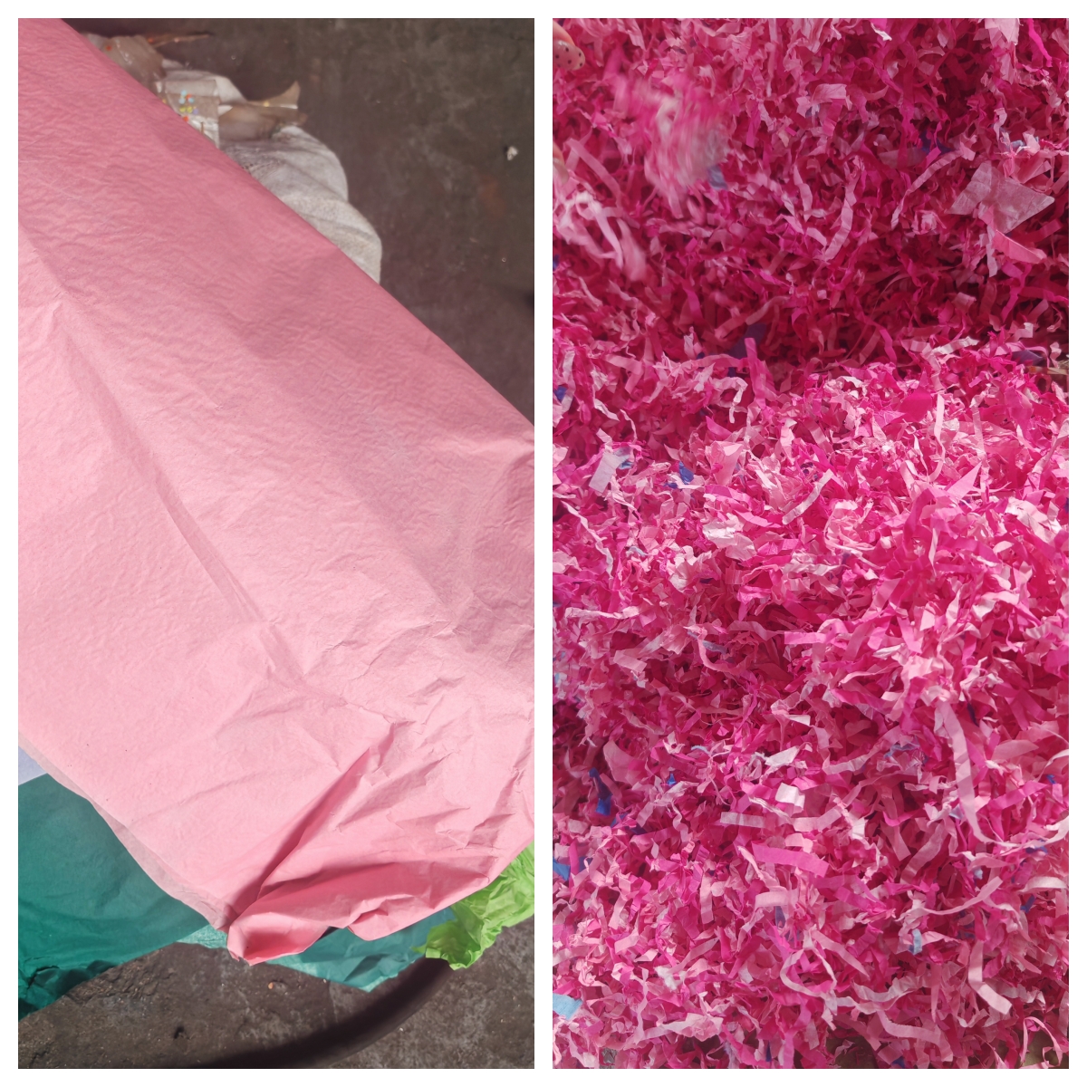 艺术纸废料切碎效果