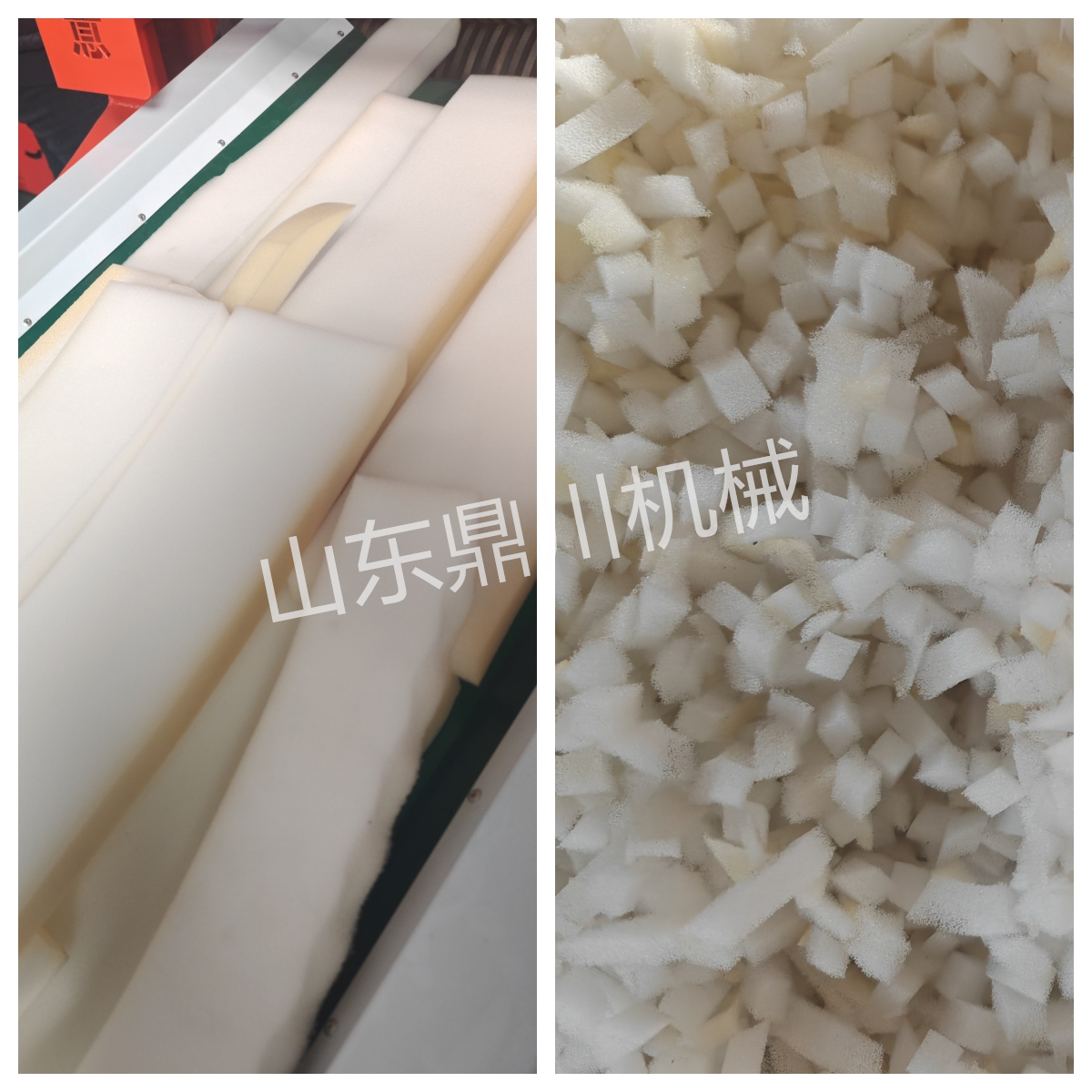 海绵片切粒效果