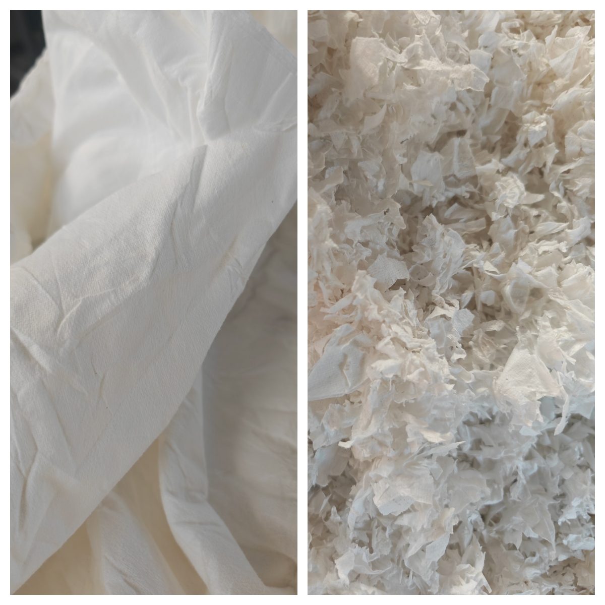 原生木架纸废料切碎效果