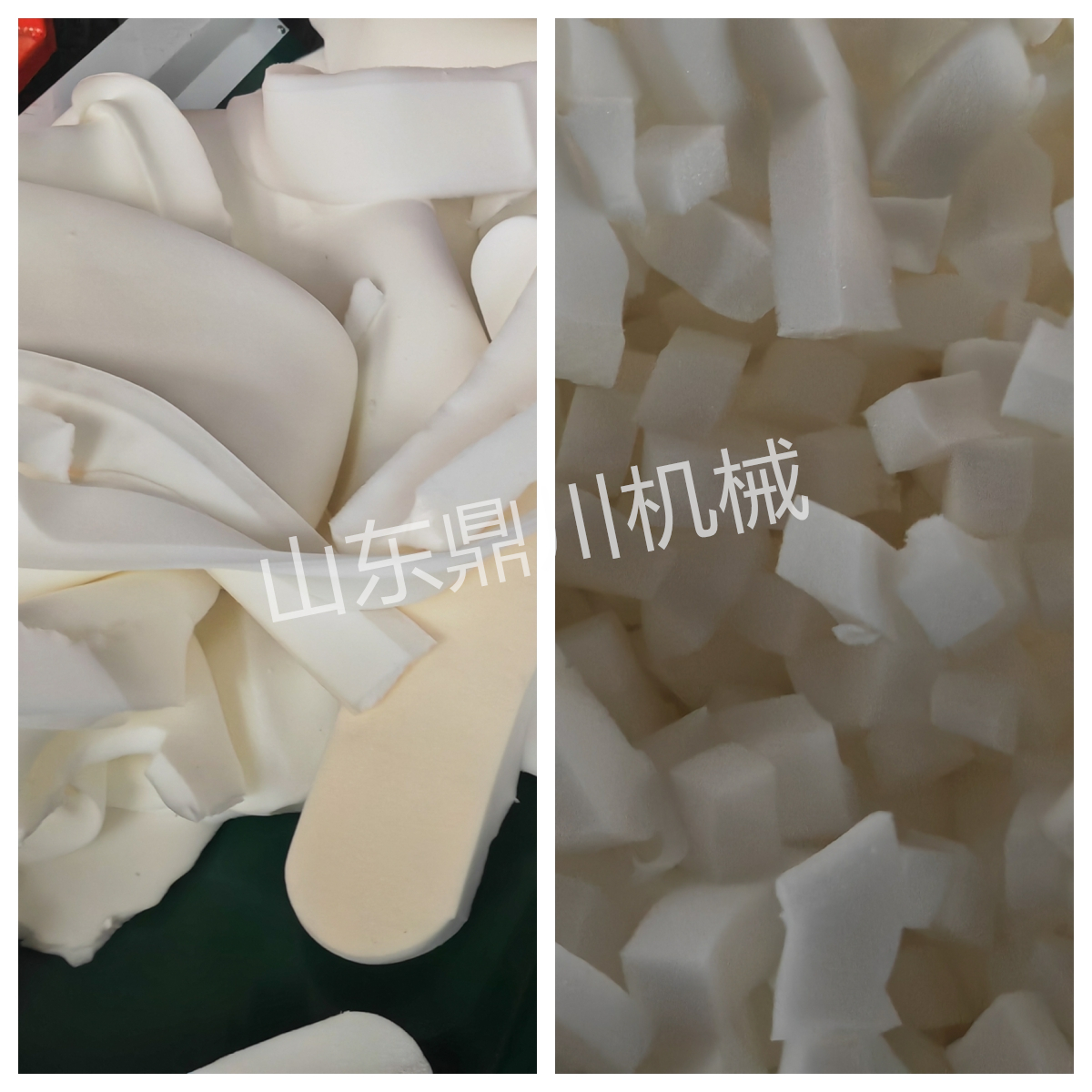 乳胶海绵边角料剪切效果