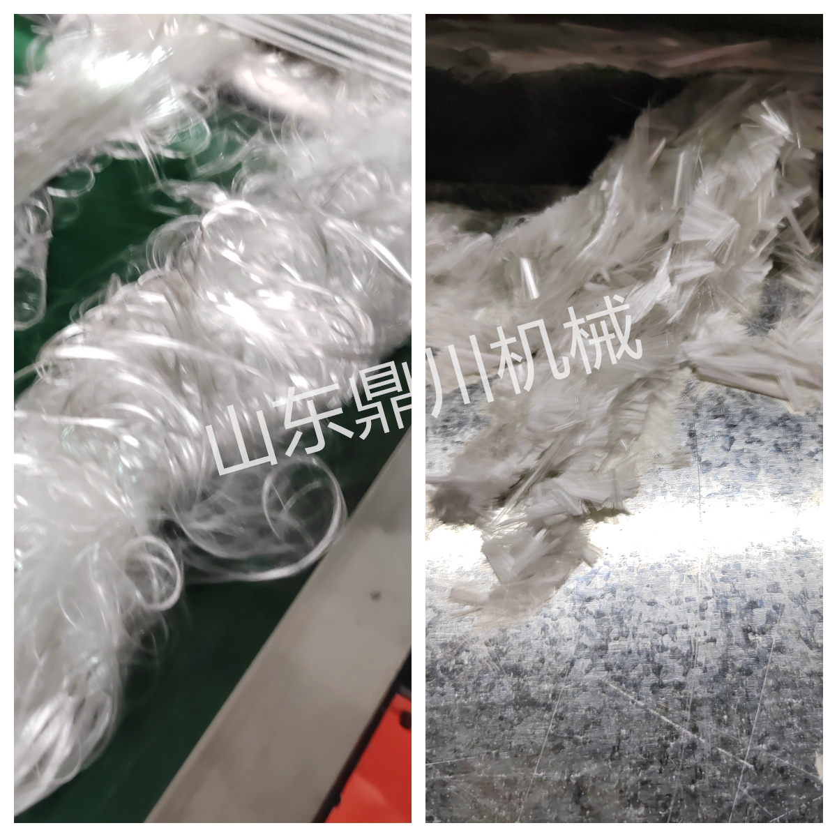 玻纤废丝短切效果