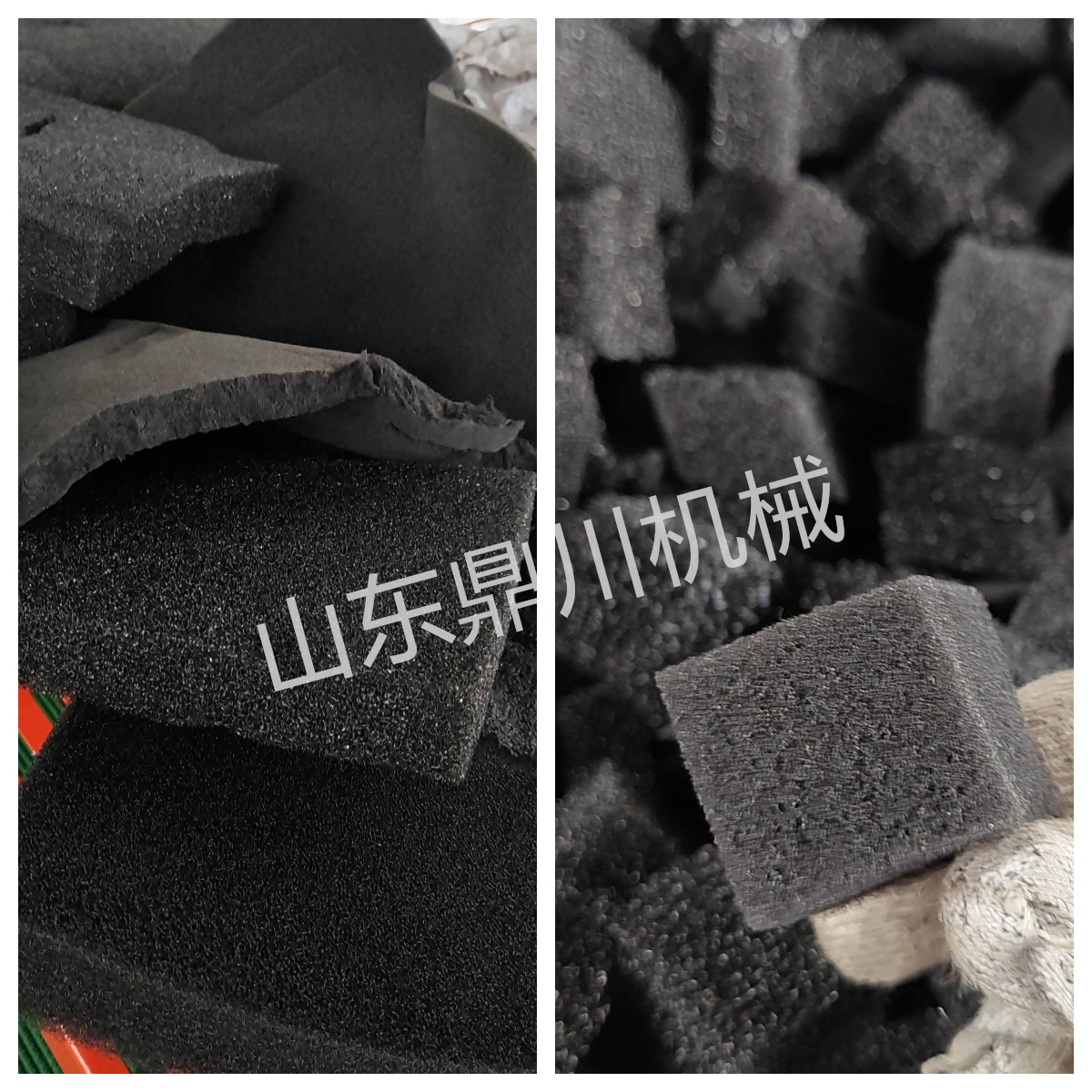 保温海绵废料切粒效果