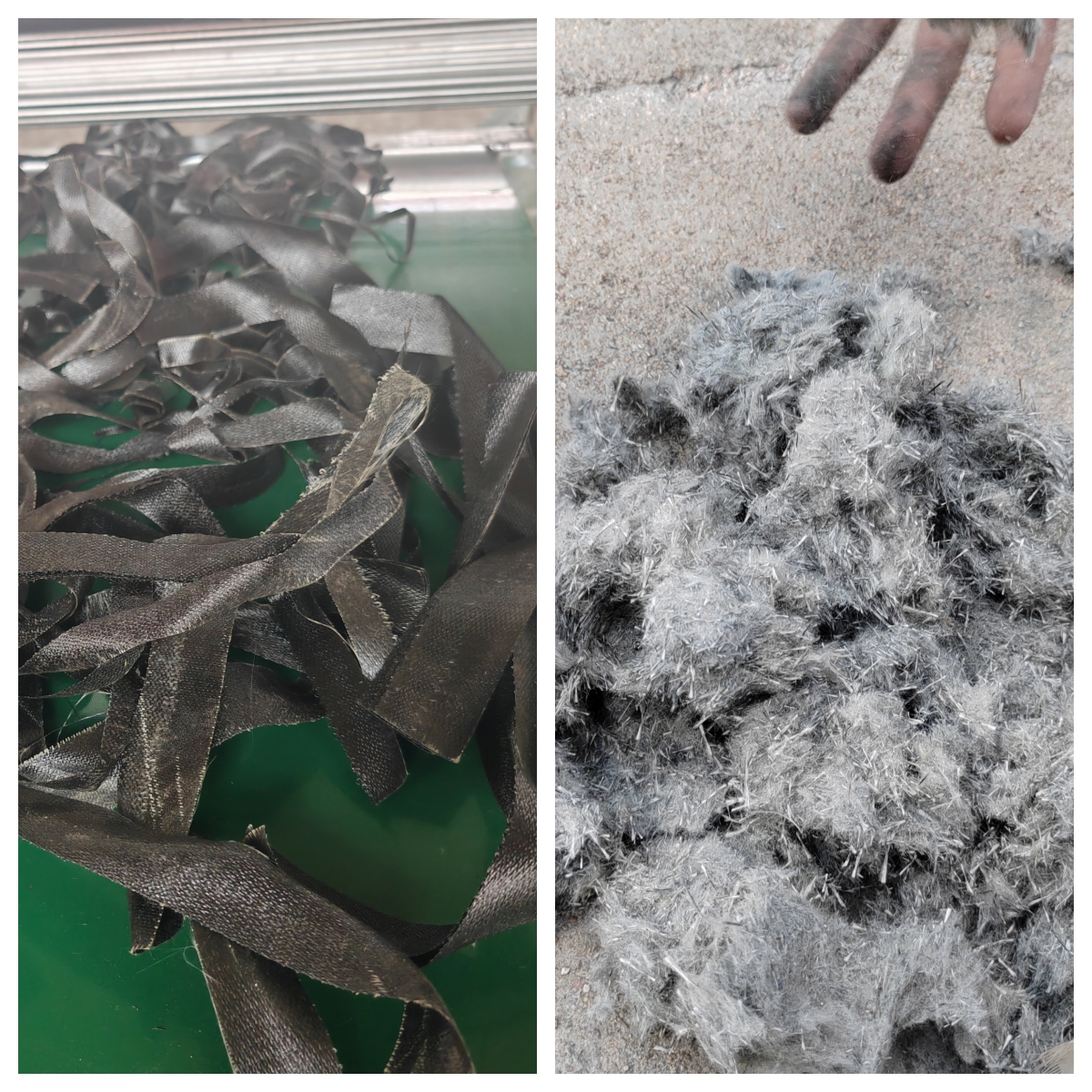 碳纤维编织网格布粉碎效果