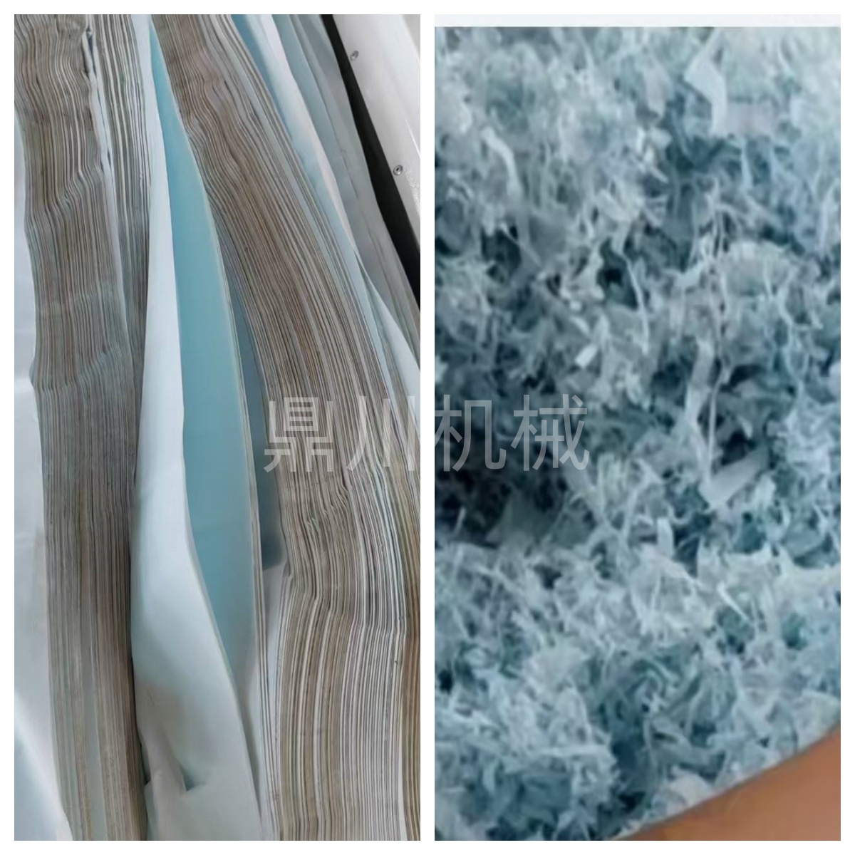 彩色宣纸带切丝对比